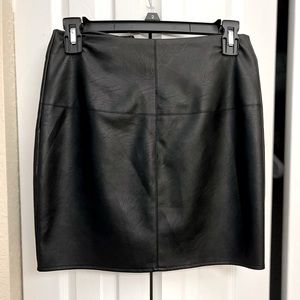 Missguided faux black leather mini skirt size US 2